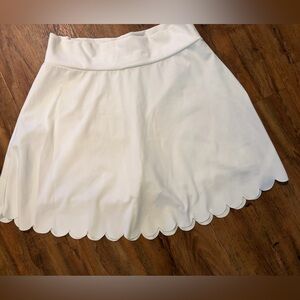 J. Crew White Scalloped Mini Skirt